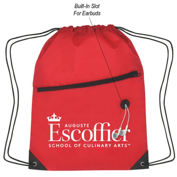 escoffier sports drawstring bag w/ zipper